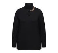 Ulla Popken Women's Plus Size Shirt Cut Out Chain Stand-Up Collar Long...