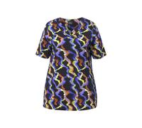 Ulla Popken Women's Plus Size Slinky Shirt A-Line V-Neck Short Sleeve 840046