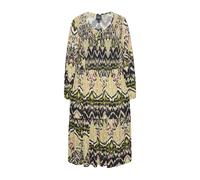 Ulla Popken Women's Plus Size Smocked Midi Dress A-Line Round Neck Long...