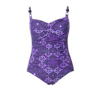 Ulla Popken women's plus size swimsuit draped soft cups decorative beads