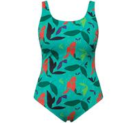 Ulla Popken women's plus size swimsuit leaves without soft cups round neck...