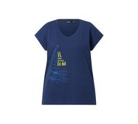 Ulla Popken Women's Plus Size T-Shirt Boot A-Line V-Neck Short Sleeve 836025