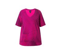 Ulla Popken Women's Plus Size T-Shirt Graphic Print A-Line V-Neck