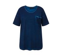 Ulla Popken Women's Plus Size T-Shirt Oversized Ruffled Chest Pocket