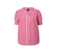 Ulla Popken Women's Plus Size Traditional Checkered Blouse Decorative Pleat...