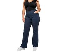 Ulla Popken Women's Plus Size Wide Leg Elastic Waist Stretch Jeans Dark Blue 34 725331 93-60