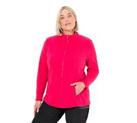 Ulla Popken Women's Plus Sizes Plus Size Fleece Jacket, Modular System, Inner Jacket, Stand-Up Collar, magenta, 58-60