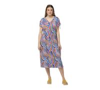 Ulla Popken Women's Plus Sizes Plus Size Jersey Midi Dress A-Line V-Neck Half Sleeve 832021, Snow White, 24-26