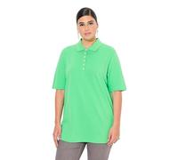 Ulla Popken Women's Poloshirt, Piqué, Polokragen, SAMT-Knopfleiste, Halbarm T-Shirts, Mint Green, 36/38 UK