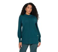Ulla Popken Women's Pullover, Muschelsaum, Stehkragen, Langarm Sweater, Deep Green, 16 UK/18 UK