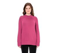 Ulla Popken Women's Pullover, Ziernähte, Stehkragen, Langarm, Biobaumwolle Sweater, Fuchsia, 16 UK/18 UK