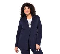 Ulla Popken Women's Blazer, Punto Di Roma, A-Linie, Reverskragen, Stretch, Navy, 28-30
