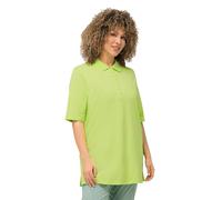 Ulla Popken Women's Regular-Fit Short-Sleeve Velvet Ribbon Polo Shirt T, Lime Green, 36