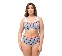 Ulla Popken Women's Relief-Bra, Stripes & Heart Bra, Nachtblau,