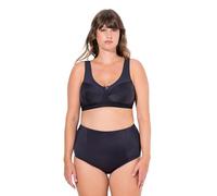 Ulla Popken Women's Relief Structure Non-Wired Cup C-H Bra, Dark Purple, 56DD