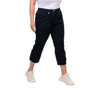 Ulla Popken Women's Roll-Tab Hem Stretch Cargo Pants, Navy, 22