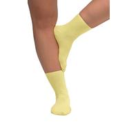 Ulla Popken Women's Rolled Edge Stockings, Vanilla yellow