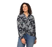 Ulla Popken Women's Shirt Blouse with Print, Navy, 24-26