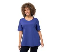 Ulla Popken Women's Shirt, Double Layered, Slim, Round Neck, Long Sleeves T, Blue Purple, 32 UK/34 UK