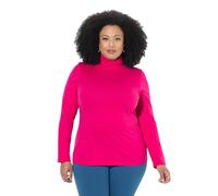 Ulla Popken Women's Shirt, Rollkragen, Slim, Langarm Basic Trolley, Red Pink, 16 UK/18 UK