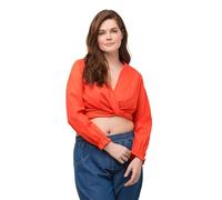 Ulla Popken Women's Short wrap Blouse, Dark Orange, 28-30