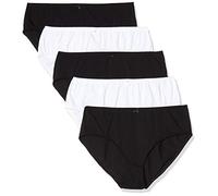 Ulla Popken Women's Slips, 5er-Pack Waist Briefs, Black-White, 24-26 (Pack of 5)