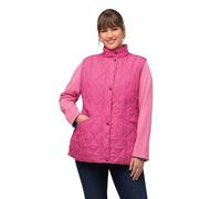 Ulla Popken Women's Steppweste, Slim, Stehkragen, ärmellos Vest, helles Pink, 50-52