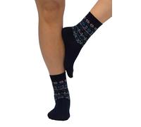 Ulla Popken Women's Stockings, Norwegian Print in The Shaft, Midnight Blue, 35-38 Große Größen
