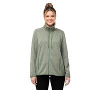 Ulla Popken Women's Strickfleece Jacke mit Rautenmuster Sweater Vest, Mint Green, 54-56