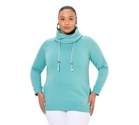 Ulla Popken Women's Sweatshirt, Weiter Stehkragen, Taschen, Raglan-Langarm, Mint Green, 62-64