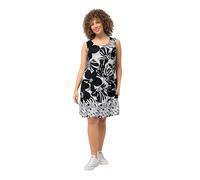 Ulla Popken Women's Swing Dress with Print, Black, 28-30