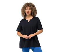 Ulla Popken Women's T-Shirt, A-line, Tunic Neck, Half Sleeves, Outerspace (Replacement Colour), 20-22