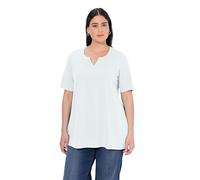 Ulla Popken Women's T-Shirt, A-line, Tunic Neck, Half Sleeves, White Out, 20-22