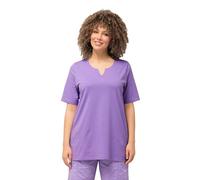 Ulla Popken Women's T-Shirt, A-Linie, Tunika-Ausschnitt, Halbarm Drop Neckline, Blue Lilac, 28/30 Plus