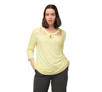 Ulla Popken Women's T-Shirt Cutout, Lemon Yellow, 24-26