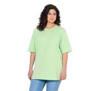 Ulla Popken Women's T-Shirt, Rundhalsausschnitt, Relaxed, Halbarm, Green, 32 UK/34 UK