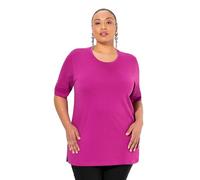 Ulla Popken Women's T-Shirt, Rundhalsausschnitt, Relaxed, Halbarm Tunic, Berry, 32 UK/34 UK