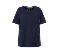 Ulla Popken Women's T-Shirt, Uv-Schutz 50+, V-Ausschnitt, Halbarm, Navy, 20-22