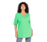 Ulla Popken Women's T-Shirt, V-Ausschnitt, Relaxed, Halbarm, Mint Green, 20 UK/22 UK