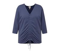 Ulla Popken Women's T-Shirt with Bat Sleevew and Drawstring, Blue (Ink Blue), 20 UK/22 UK