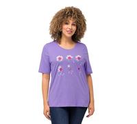 Ulla Popken Women's T-Shirt with Flower Magic, Purple, 20 UK/22 UK