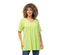 Ulla Popken Women's T-Shirt, Zierfalten, A-Linie, Rundhals, Halbarm, Modal, Lime Green, 16 UK/18 UK