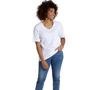 Ulla Popken Women's T-Shirts, 2er-Pack, V-Ausschnitt, Halbarm, Biobaumwolle, Schwarz, 32-34