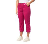 Ulla Popken Women's Roll-tab Hem Stretch Cargo Pants, Fuchsia Pink, 50W x 32L