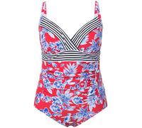 Ulla Popken Women's Tucan Print Recycling Swimsuit One Piece, red, 34