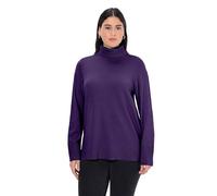 Ulla Popken Women's Turtleneck Jumper, Wide Ribbed Cuffs, Long Sleeves Sweater, Deep Purple, 24-26