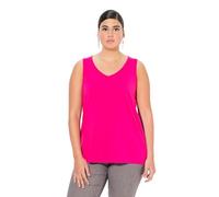 Ulla Popken Women's Top, V-Ausschnitt, Classic, Ärmellos T-Shirts, Magenta Pink, 24 UK/26 UK
