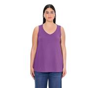 Ulla Popken Women's V-Neck Classic Sleeveless T-Shirts, Purple, 16 UK/18 UK