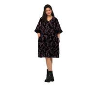 Ulla Popken Women's Velvet Dress, Aline, Navy, 20-22