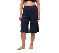 Ulla Popken Women's, Weites, Gerades Bein, Elastikbund Bermuda, Wide, Straight Leg, Elastic Waistband, Black, 54-56